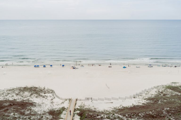 Looking down the beach from up high