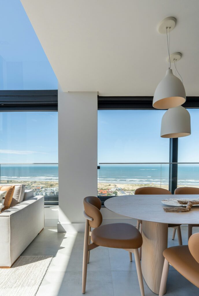Ocean view through floor-to-ceiling glass